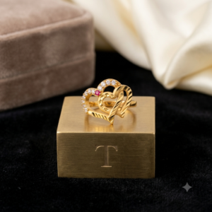 Intertwined Heart CZ Ring