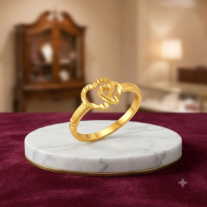 Interlocking Heart Gold Ring