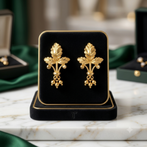 Golden Leaf Drop Earrings